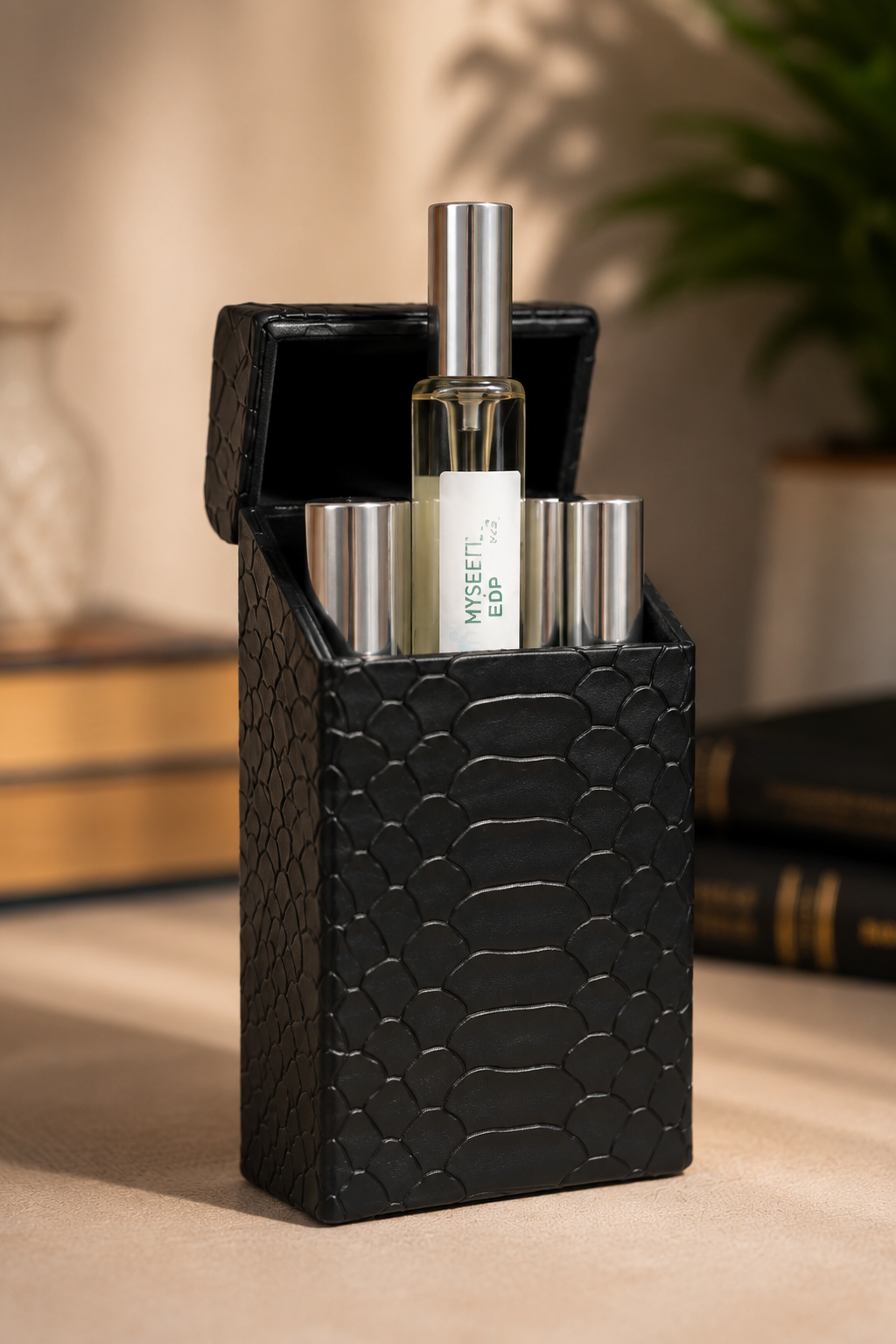 Fragrancebuy Premium Genuine Leather Decant Travel Case (Holds 4 x 10ml Decants)